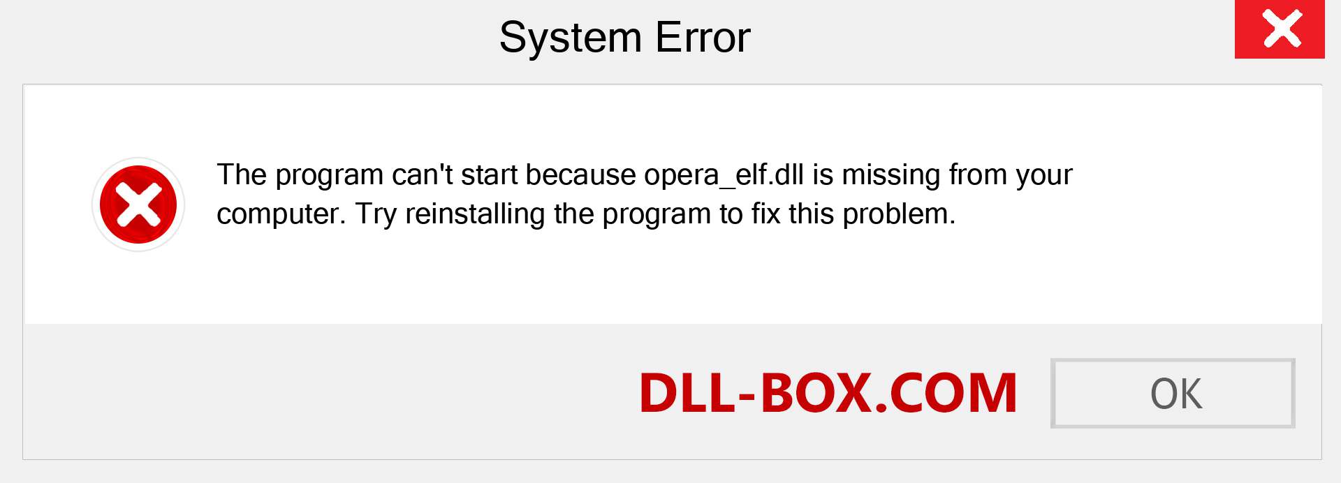  opera_elf.dll file is missing?. Download for Windows 7, 8, 10 - Fix  opera_elf dll Missing Error on Windows, photos, images